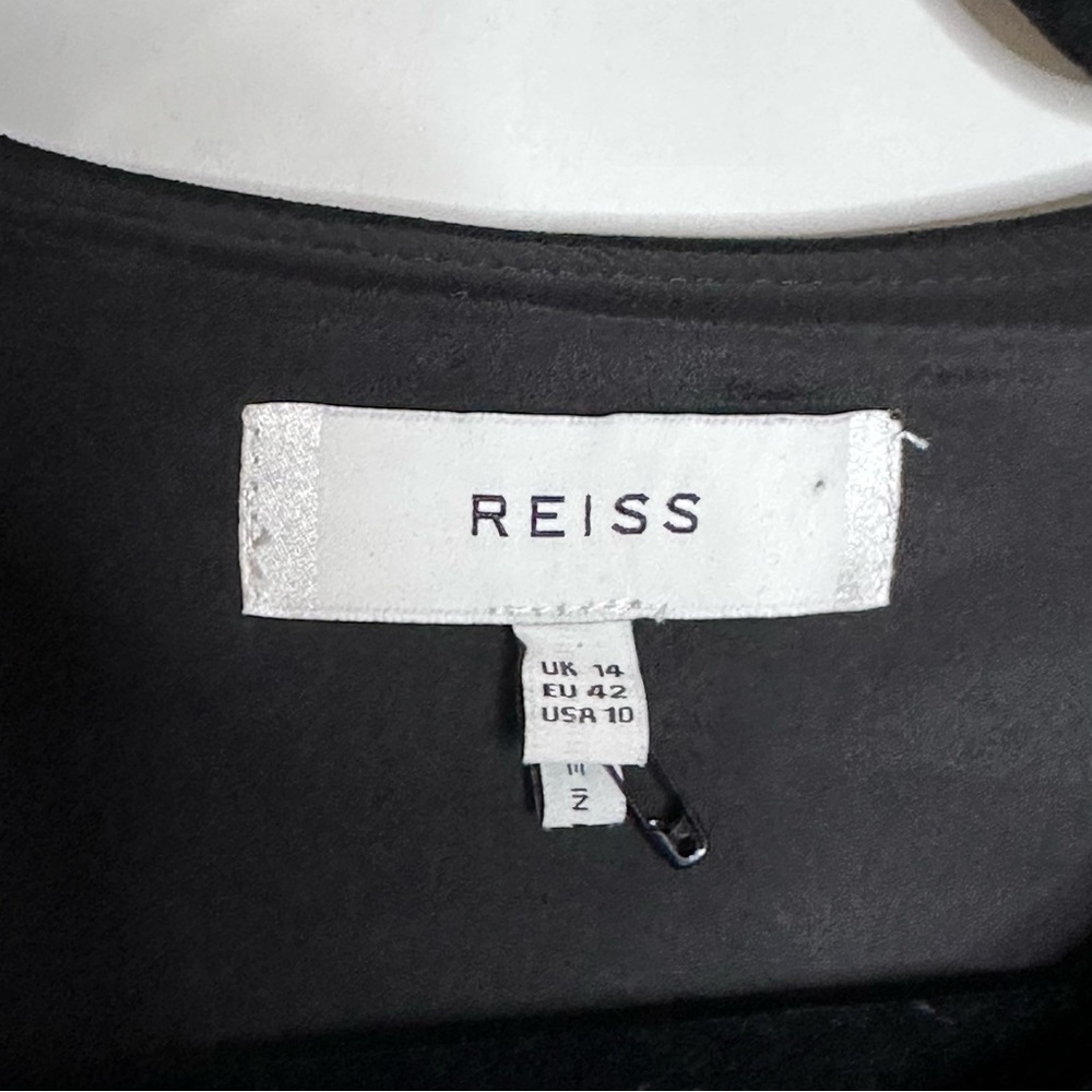 REISS Cora Sleeveless Ruffle Shift Dress 10 - Picture 8 of 8